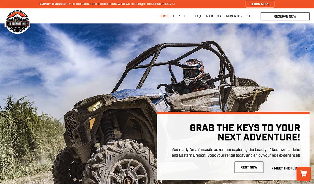 AJ's Adventure responsive rental website