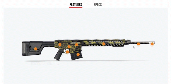 Interactive Nemo Arms product hotspot animation